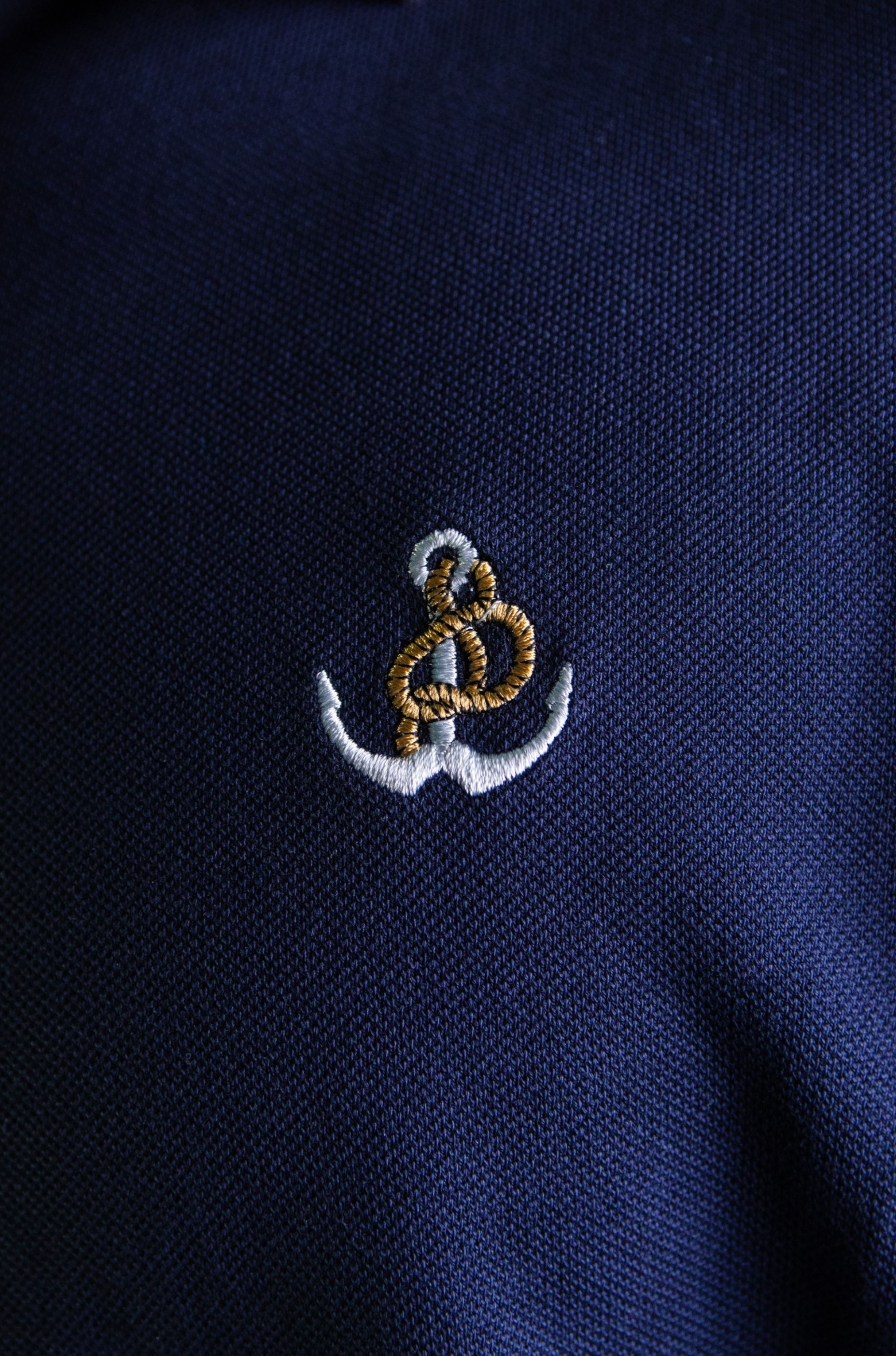 'Anchor Polo Shirt' - Bleu Nuit / Vert Bouteille