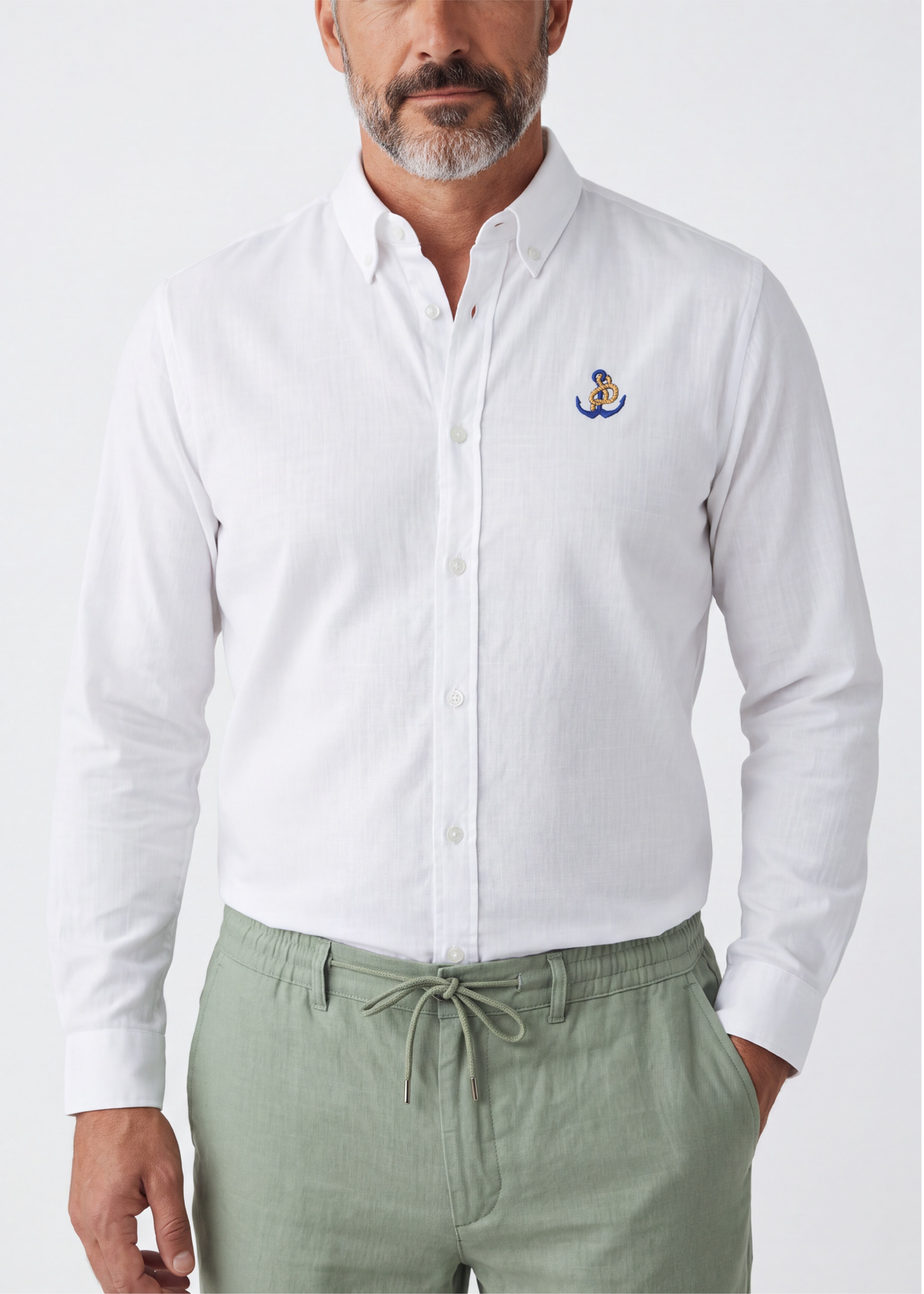 'Anchor Shirt' - Effet Lin Slub
