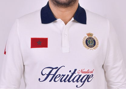 'Nautical Polo Shirt' - Blanc Cassé