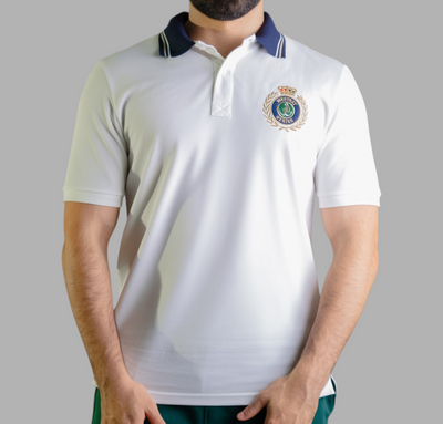 'Crest Polo Shirt' - Blanc Cassé