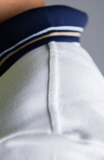 'Crest Polo Shirt' - Blanc Cassé