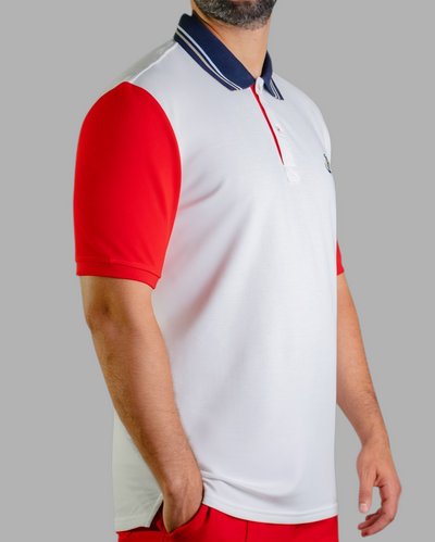 'Anchor Polo Shirt' - Blanc Cassé / Rouge