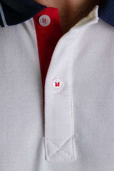 'Anchor Polo Shirt' - Blanc Cassé / Rouge