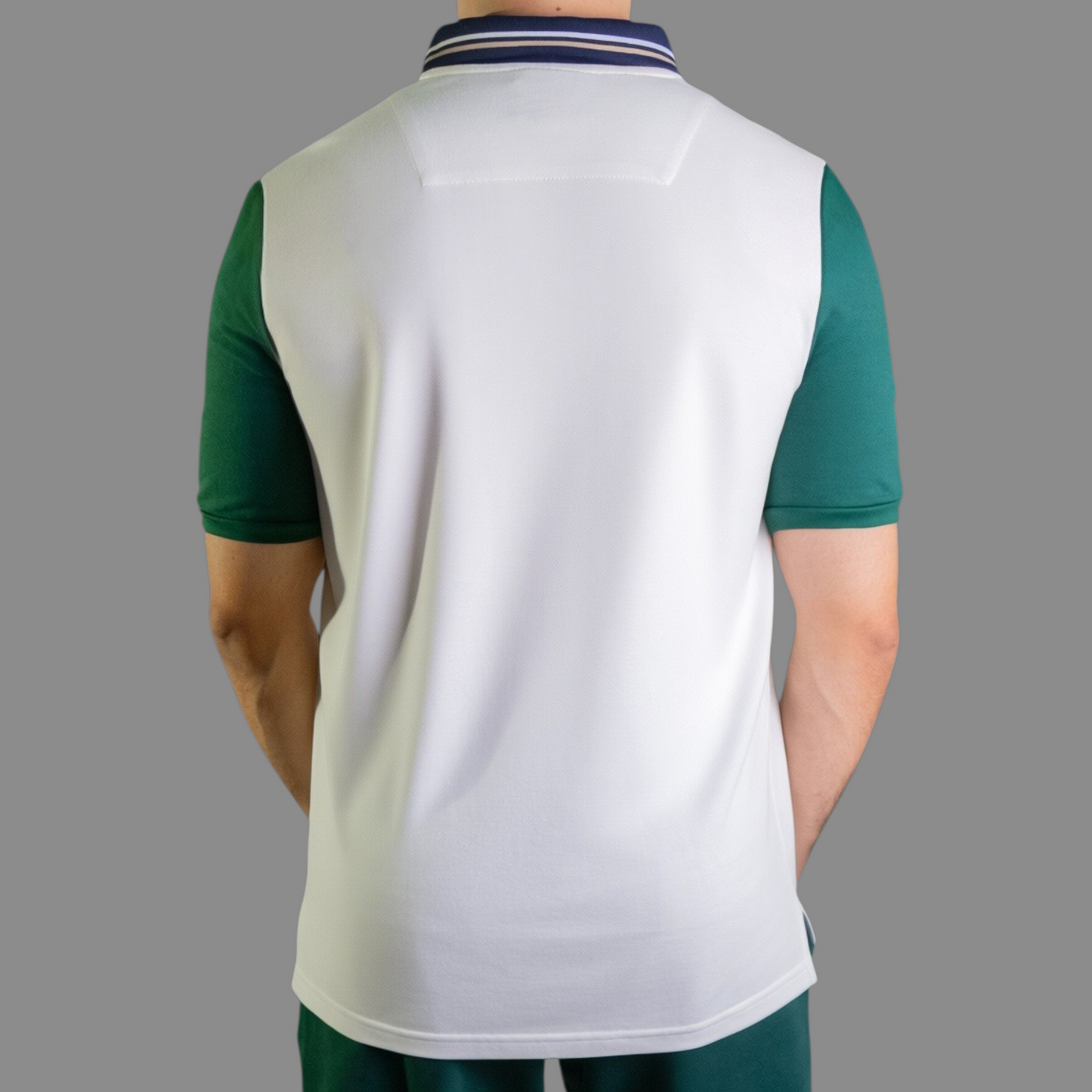 'Yacht Polo Shirt' - Blanc Cassé / Vert Bouteille