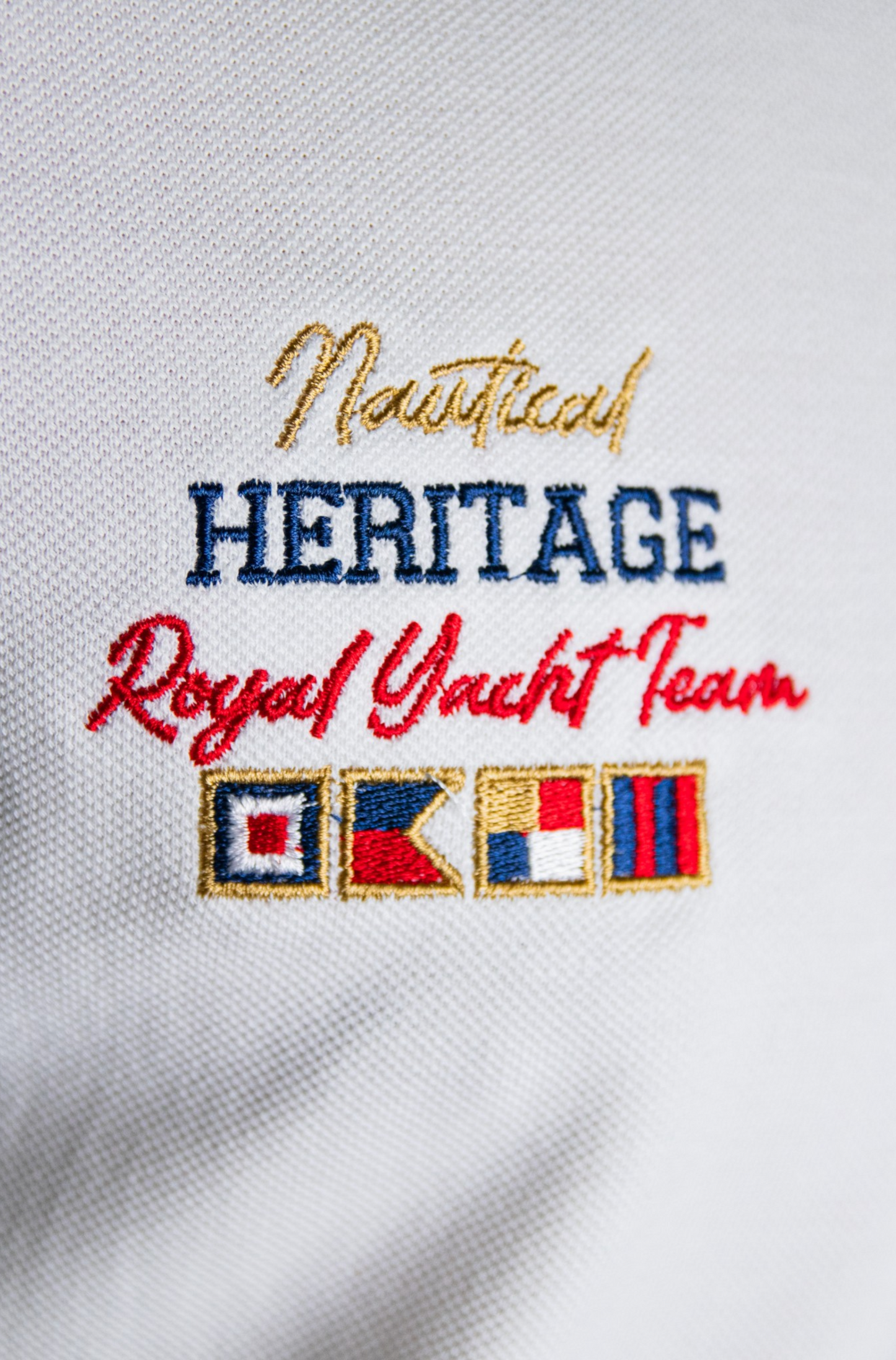 'Yacht Polo Shirt' - Blanc Cassé / Vert Bouteille