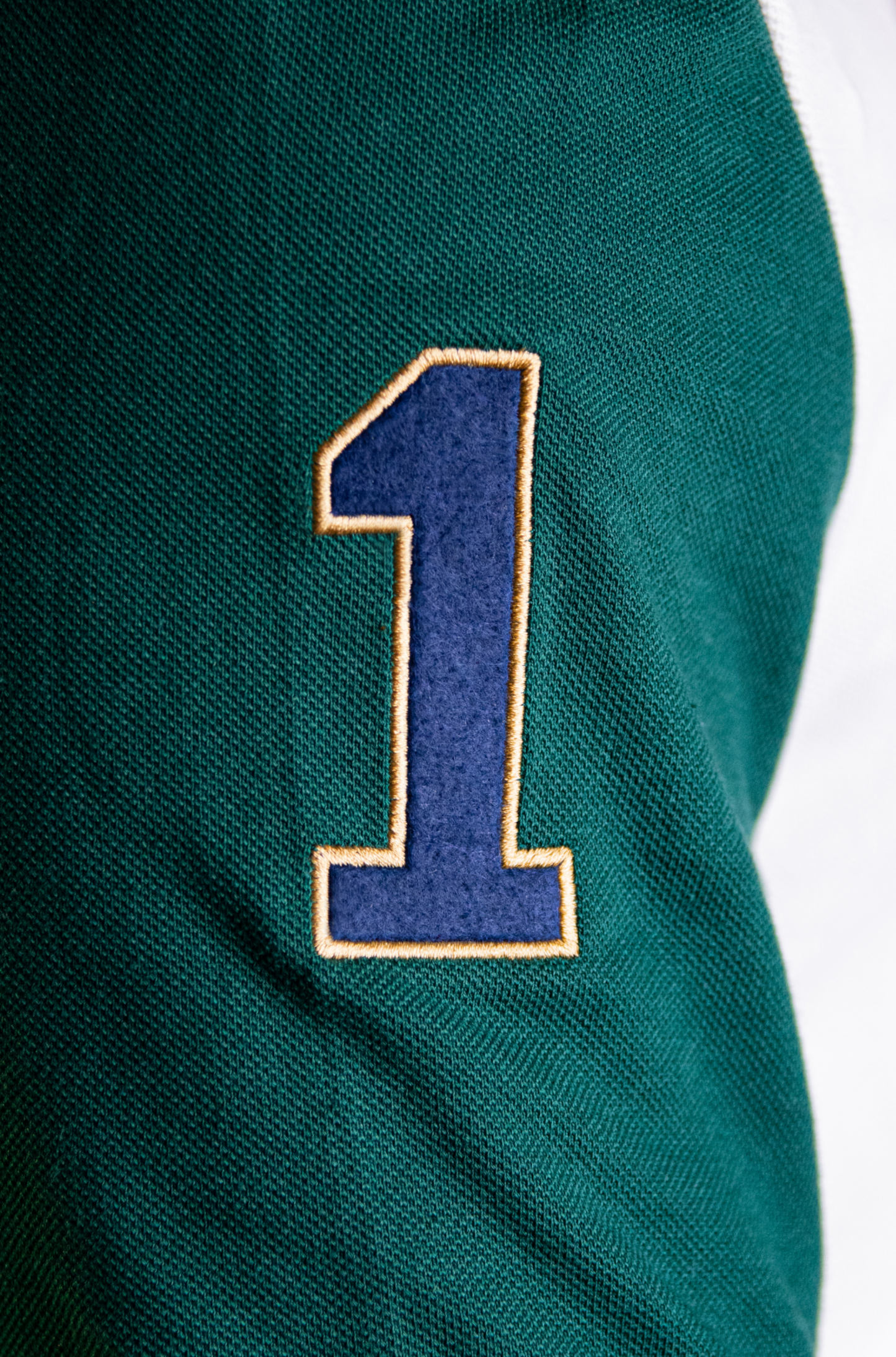 'Yacht Polo Shirt' - Blanc Cassé / Vert Bouteille