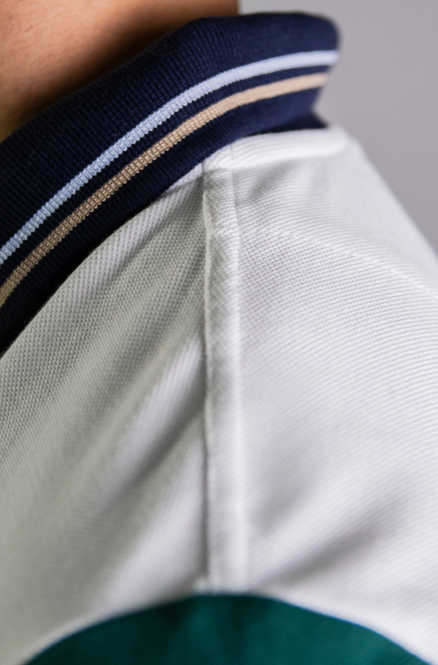 'Yacht Polo Shirt' - Blanc Cassé / Vert Bouteille