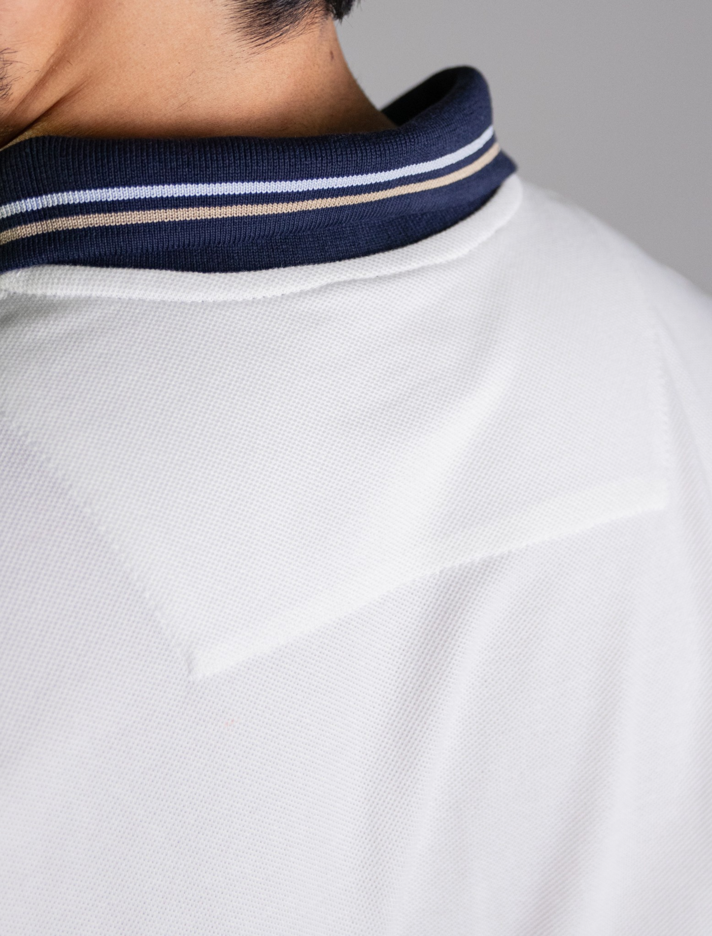 'Yacht Polo Shirt' - Blanc Cassé / Vert Bouteille