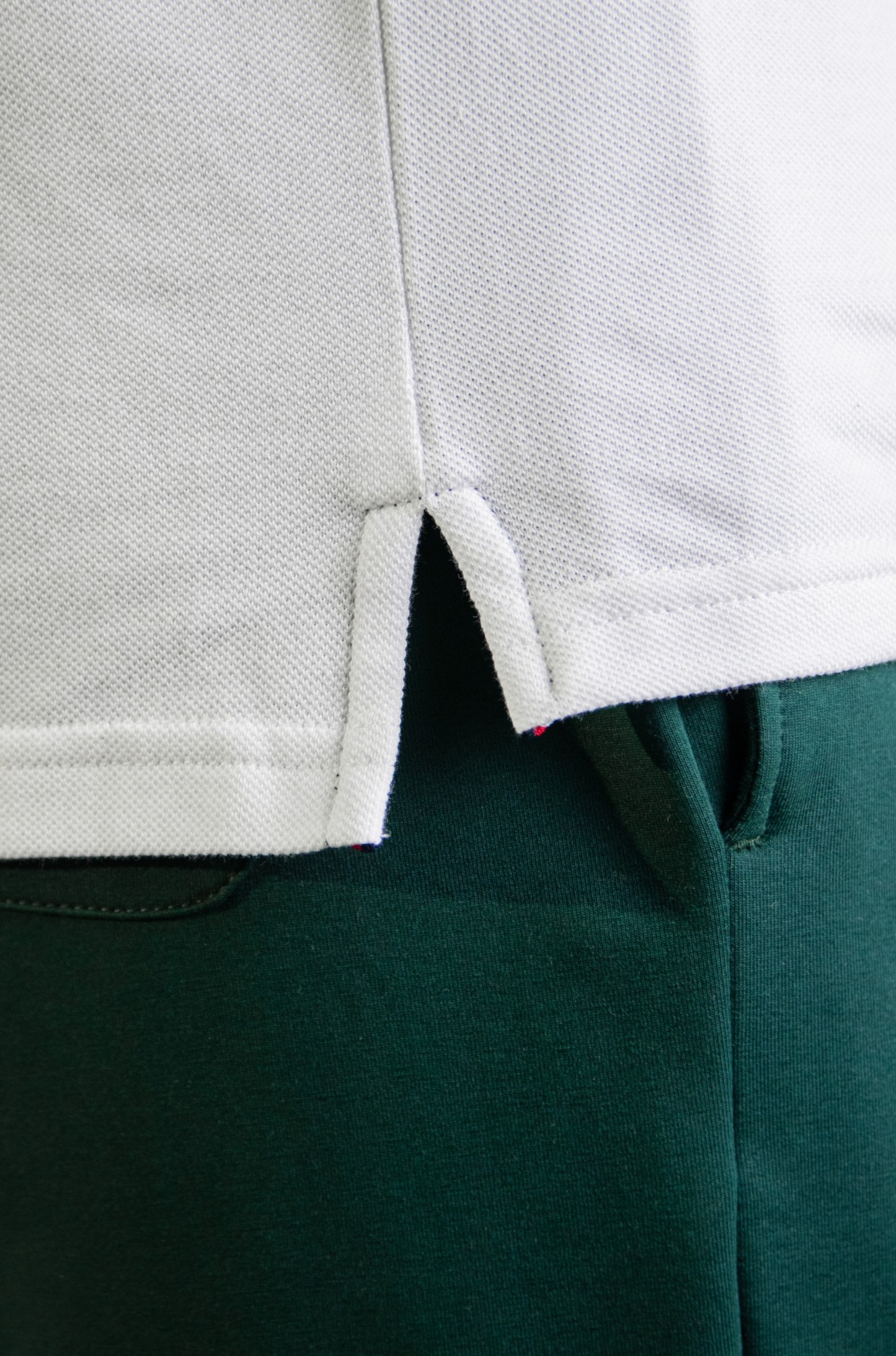 'Yacht Polo Shirt' - Blanc Cassé / Vert Bouteille