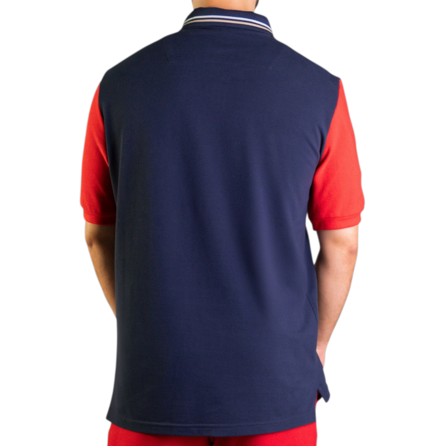 'Yacht Polo Shirt' - Bleu Nuit / Rouge