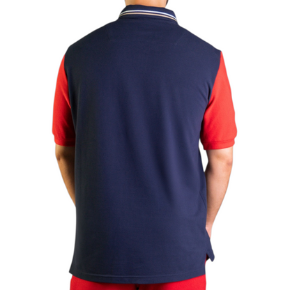 'Yacht Polo Shirt' - Bleu Nuit / Rouge