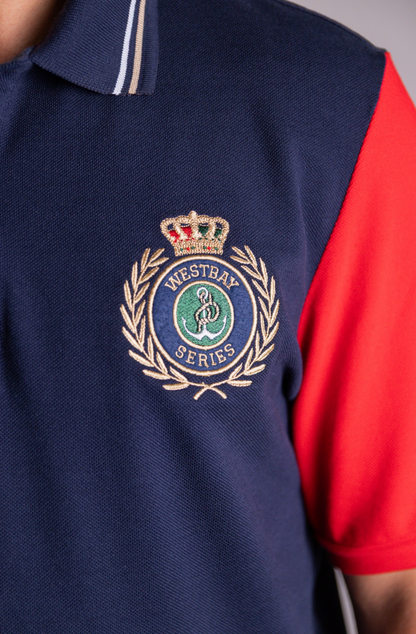 'Yacht Polo Shirt' - Bleu Nuit / Rouge