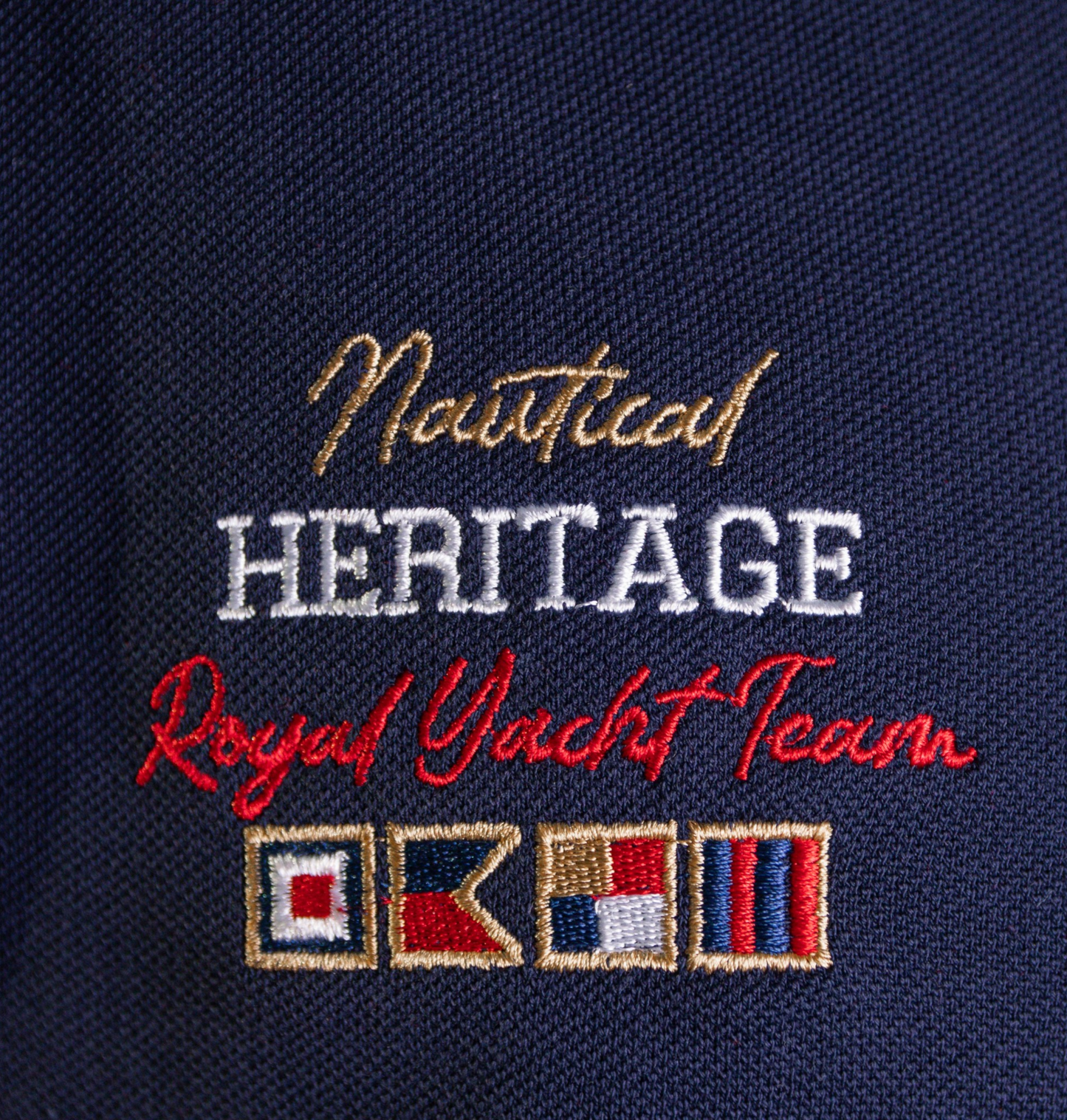 'Yacht Polo Shirt' - Bleu Nuit / Rouge
