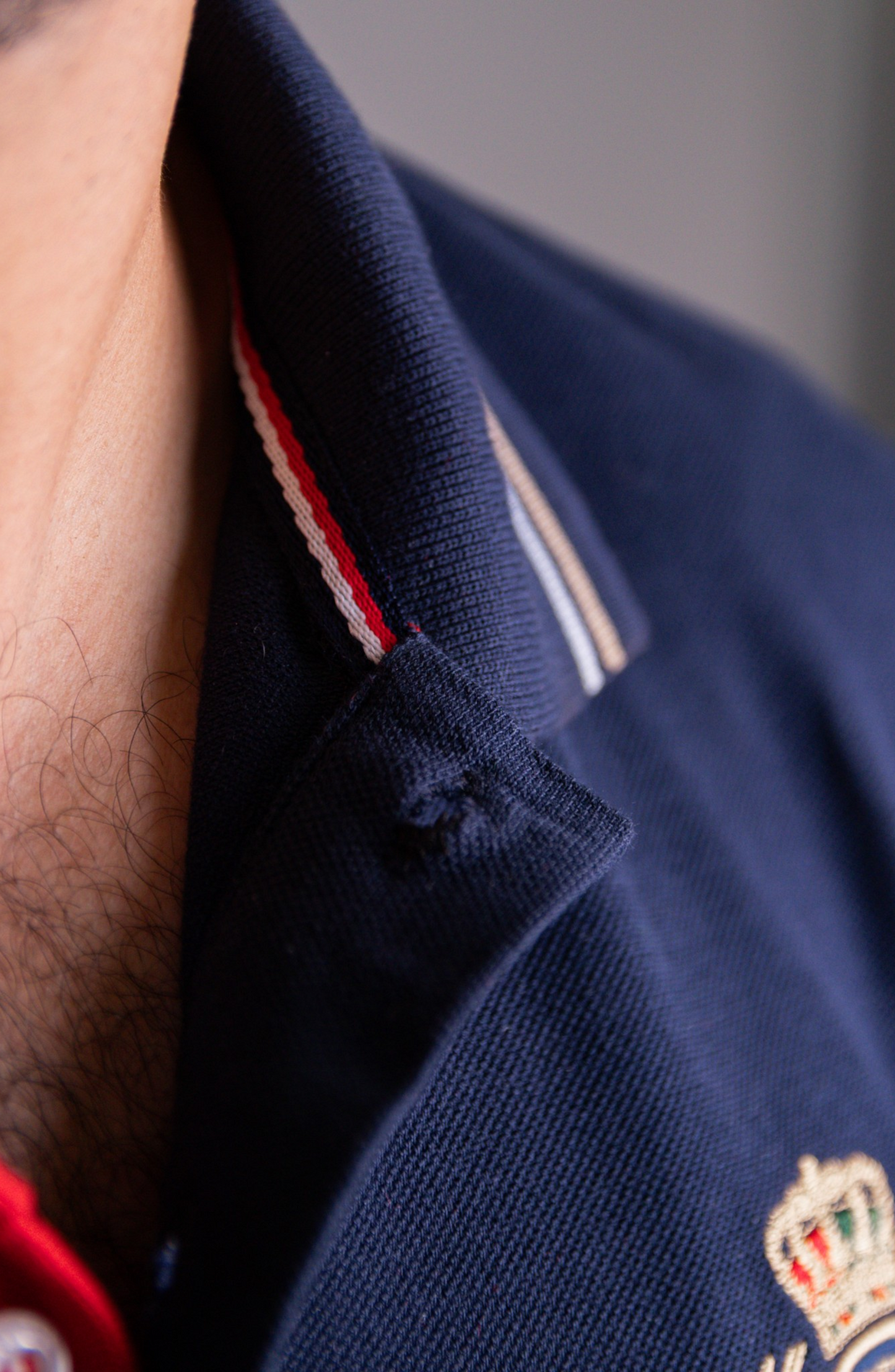 'Yacht Polo Shirt' - Bleu Nuit / Rouge