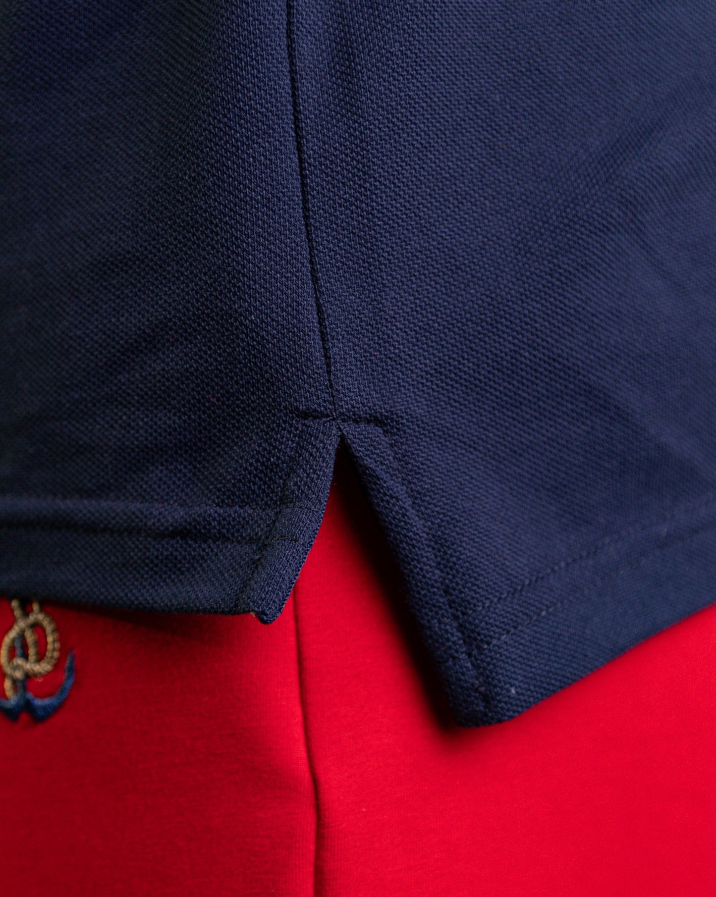 'Yacht Polo Shirt' - Bleu Nuit / Rouge