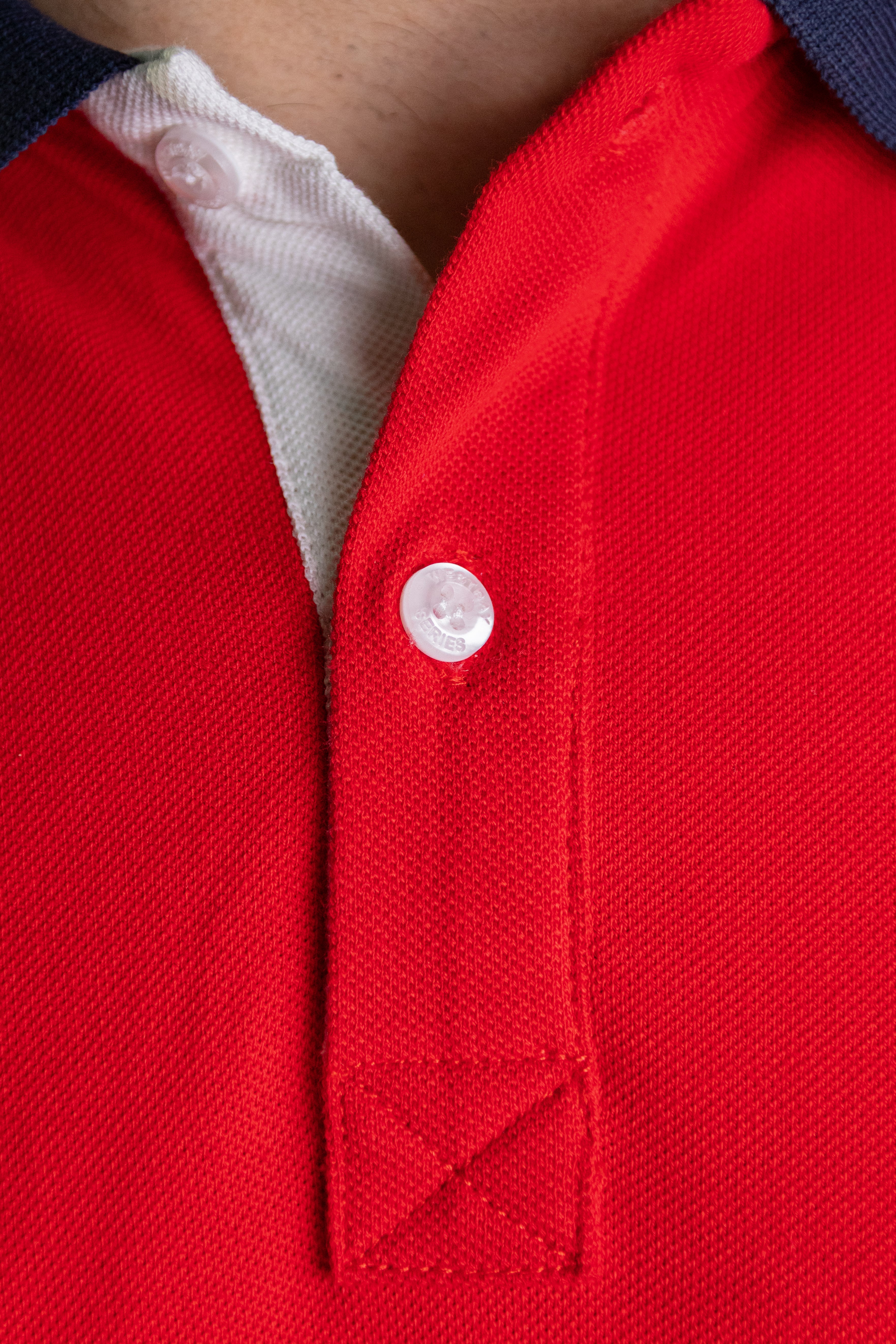 'Anchor Polo Shirt' - Rouge / Blanc Cassé