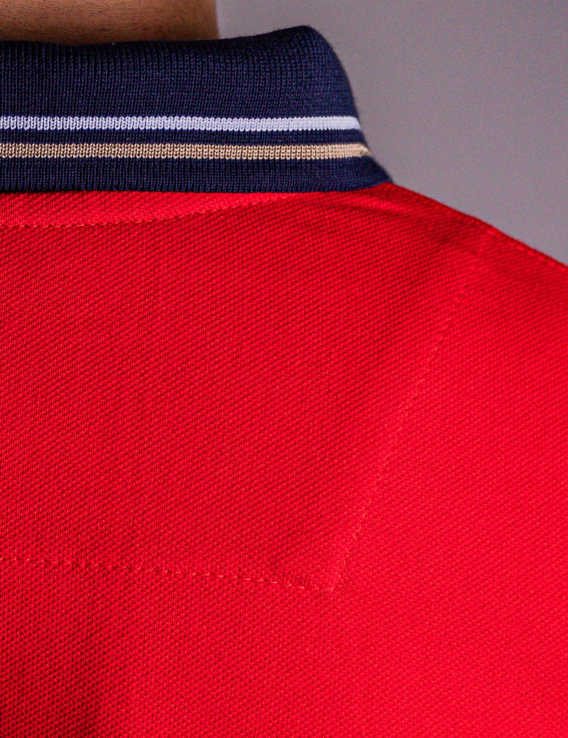 'Anchor Polo Shirt' - Rouge / Blanc Cassé