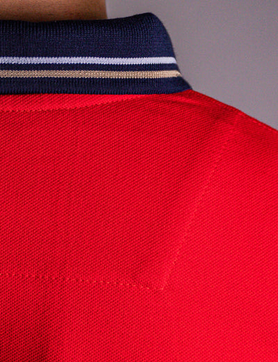 'Anchor Polo Shirt' - Rouge / Blanc Cassé