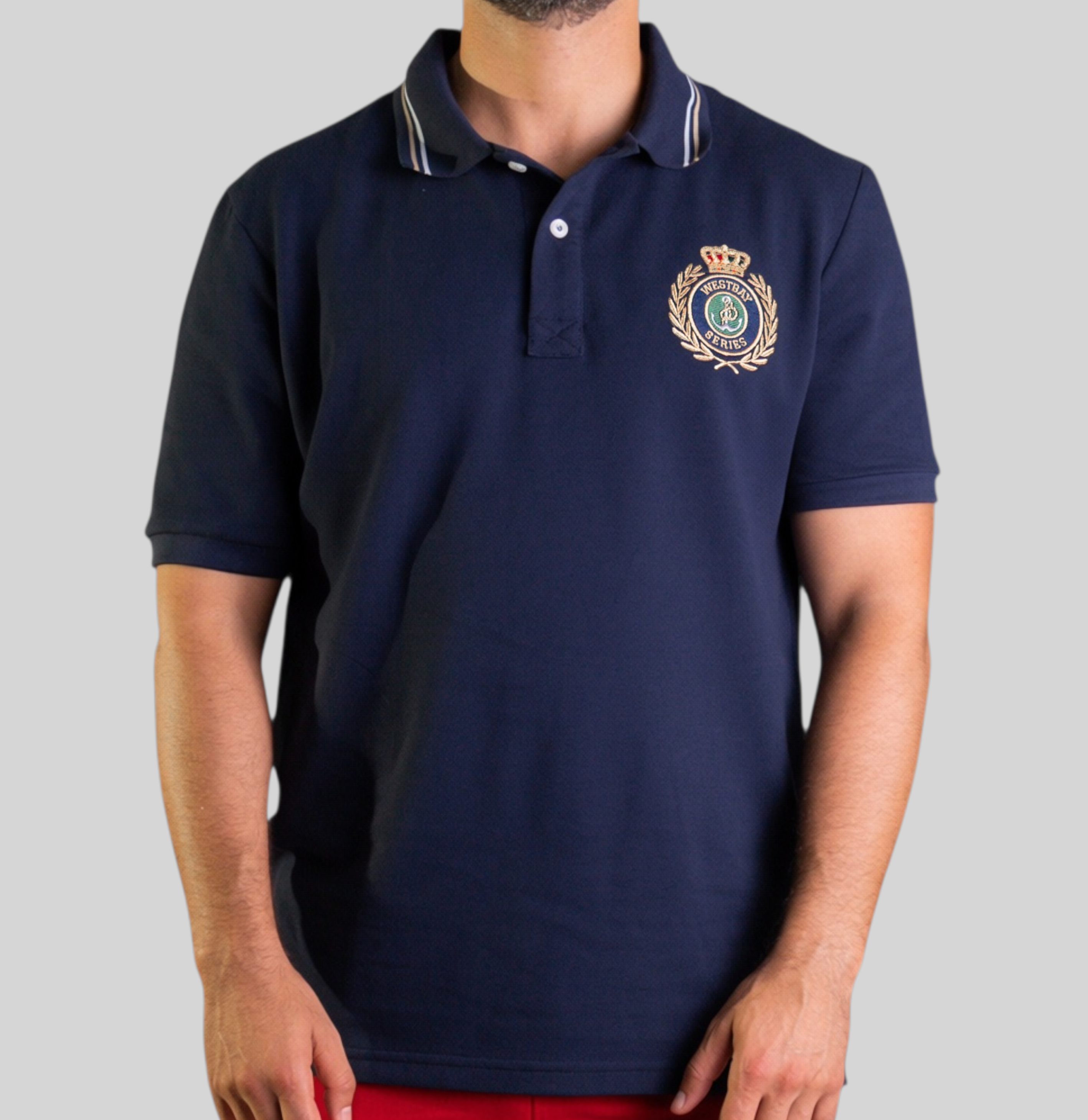 'Crest Polo Shirt' - Bleu Nuit