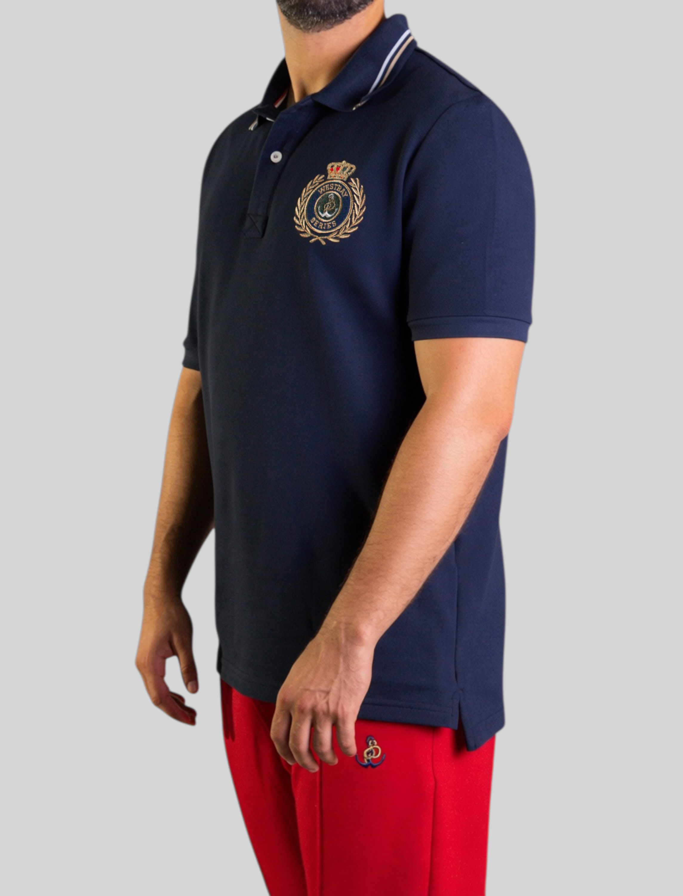 'Crest Polo Shirt' - Bleu Nuit