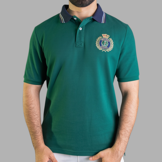 'Crest Polo Shirt' - Vert Bouteille