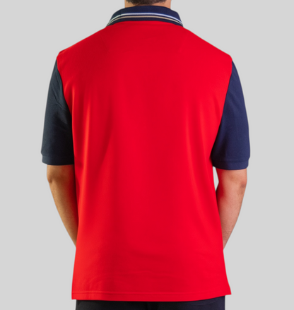 'Yacht Polo Shirt' - Rouge / Bleu Nuit