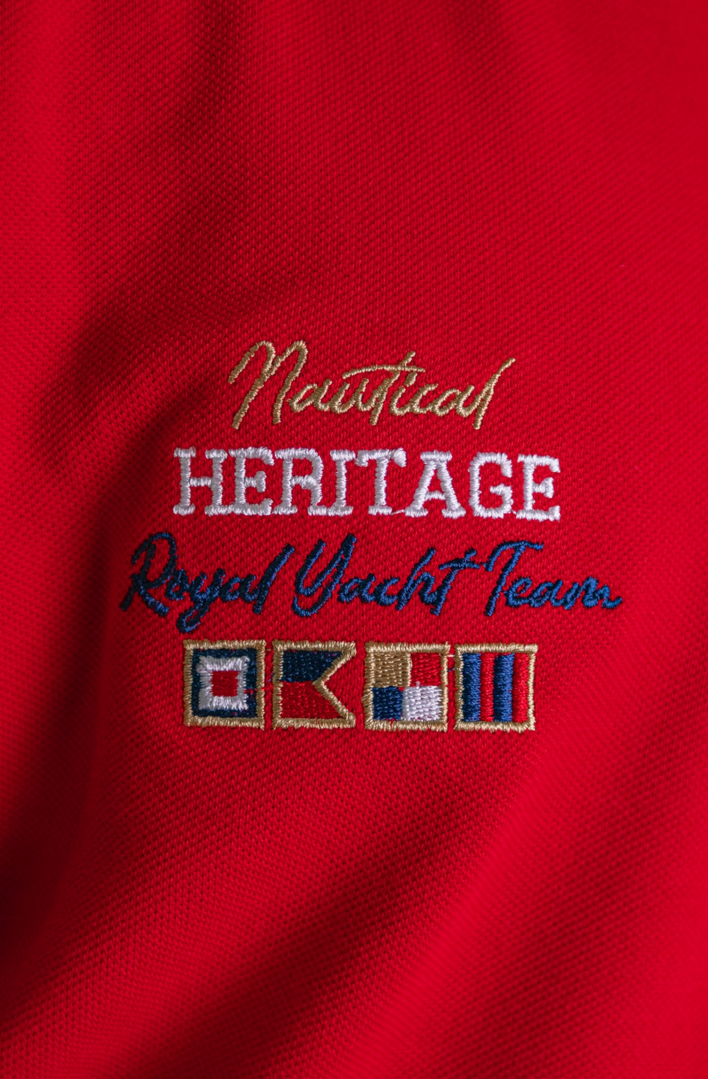 'Yacht Polo Shirt' - Rouge / Bleu Nuit