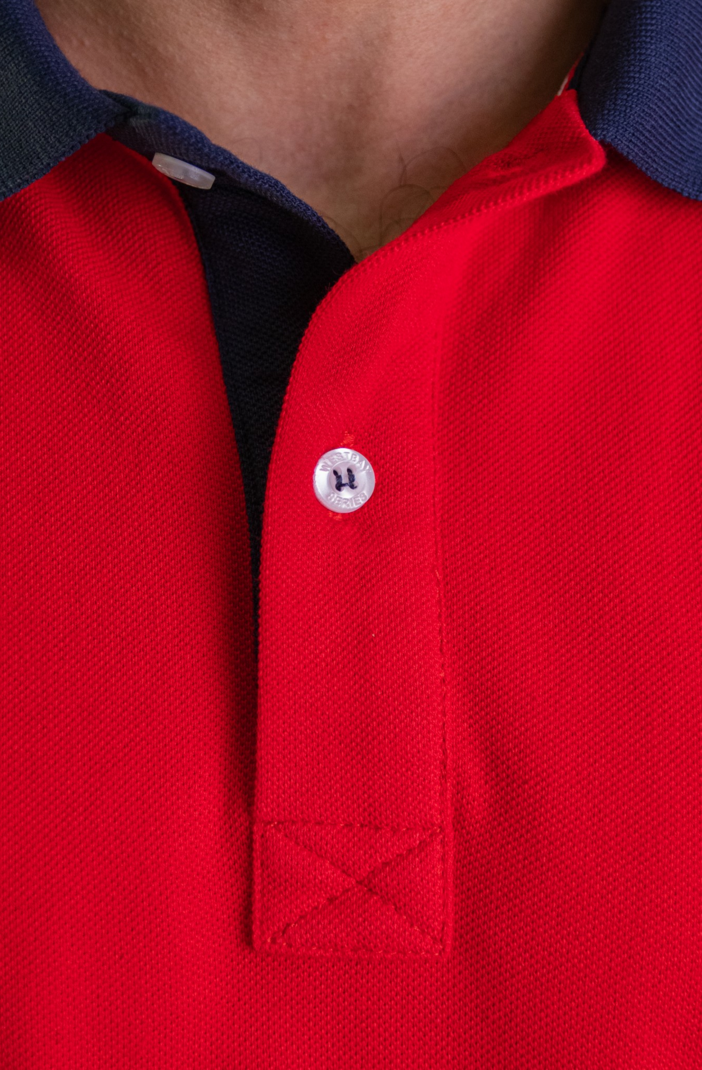 'Yacht Polo Shirt' - Rouge / Bleu Nuit