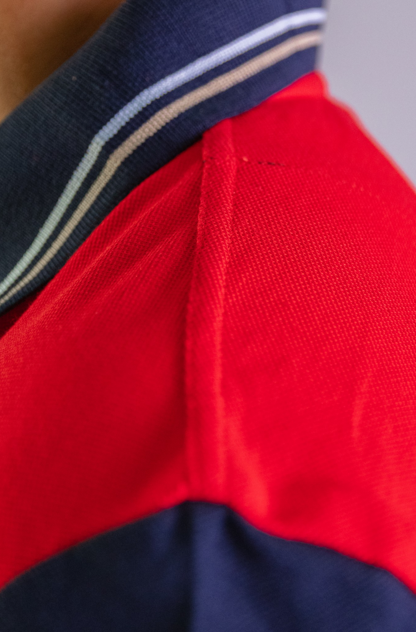 'Yacht Polo Shirt' - Rouge / Bleu Nuit