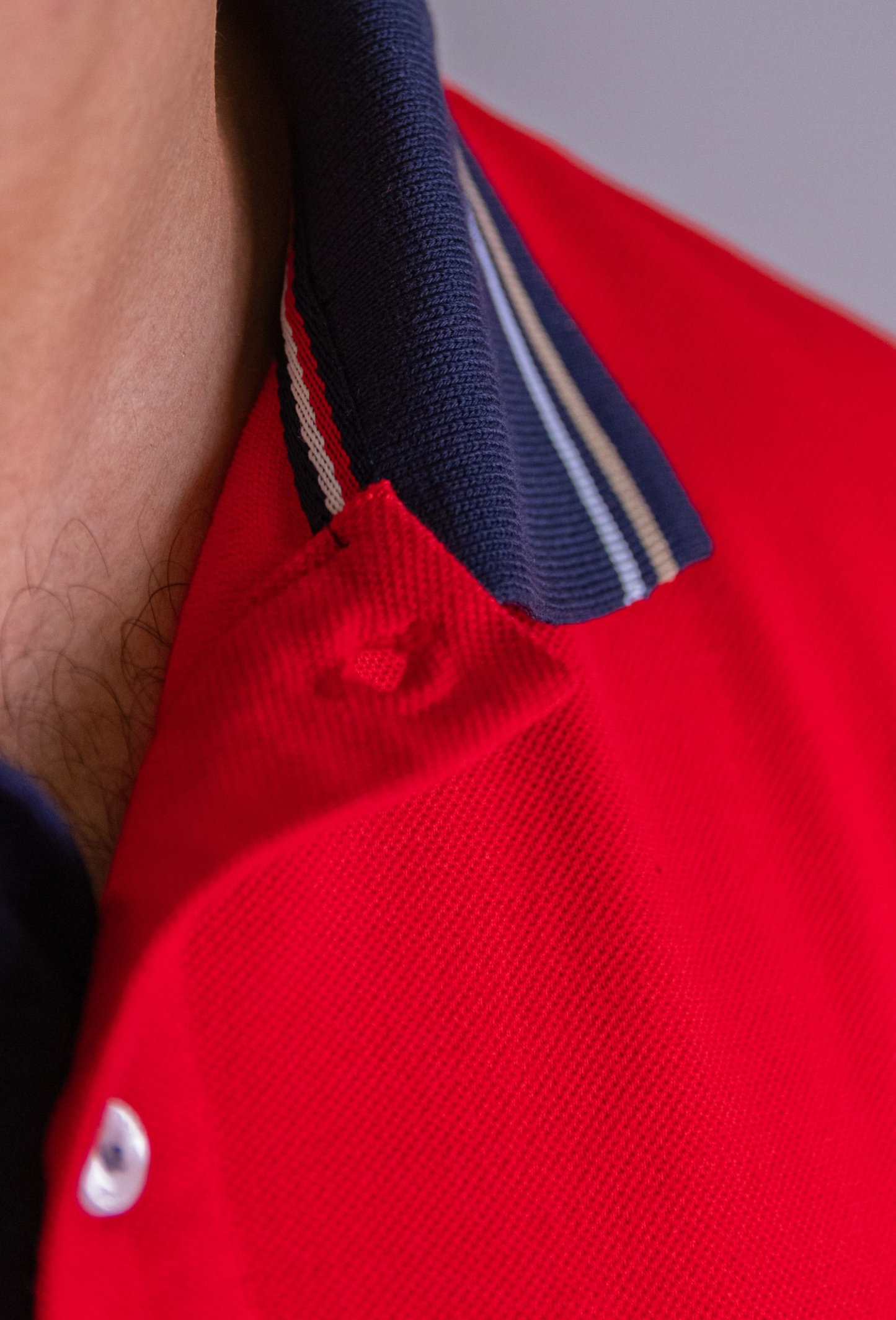 'Yacht Polo Shirt' - Rouge / Bleu Nuit