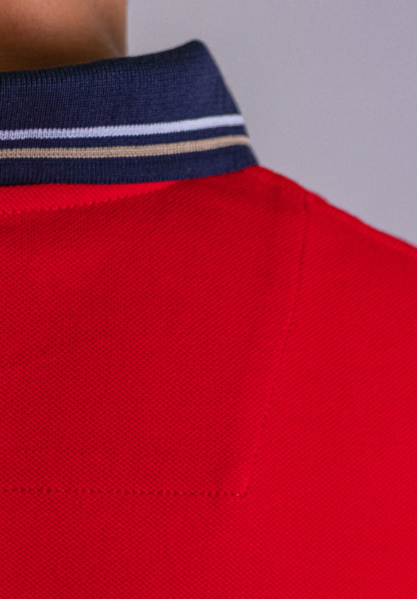'Yacht Polo Shirt' - Rouge / Bleu Nuit