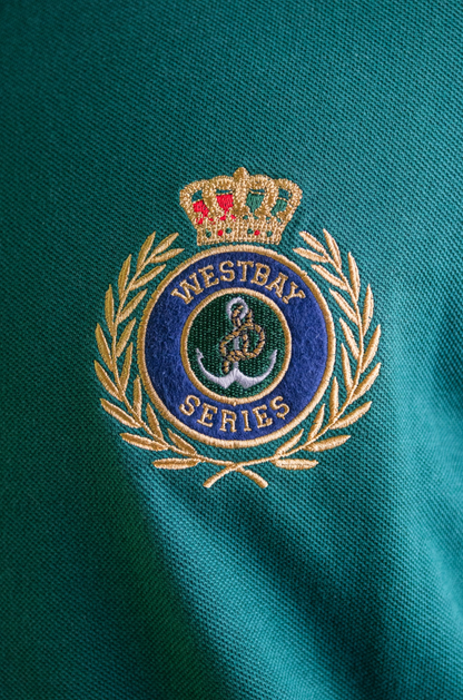 'Yacht Polo Shirt' - Vert Bouteille / Blanc Cassé