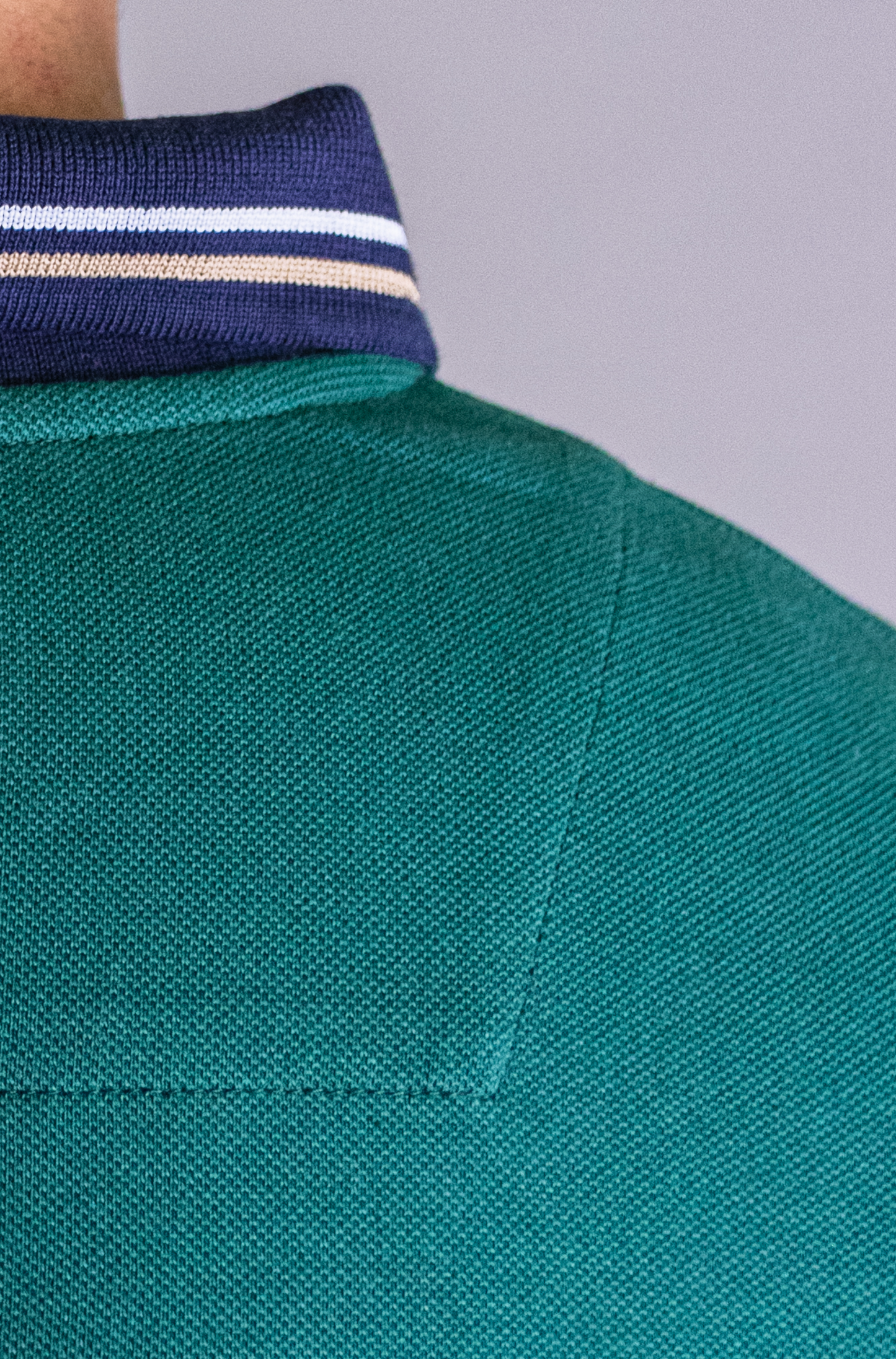 'Yacht Polo Shirt' - Vert Bouteille / Blanc Cassé