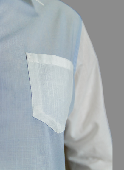 'Horizon Shirt' - Bleu Ciel / Blanc