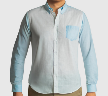 'Horizon Shirt' - Blanc / Bleu Ciel