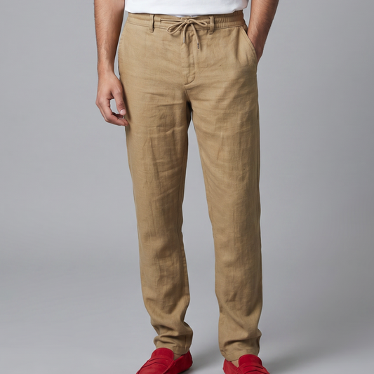 'Cruise Linen Pant' - Tabac