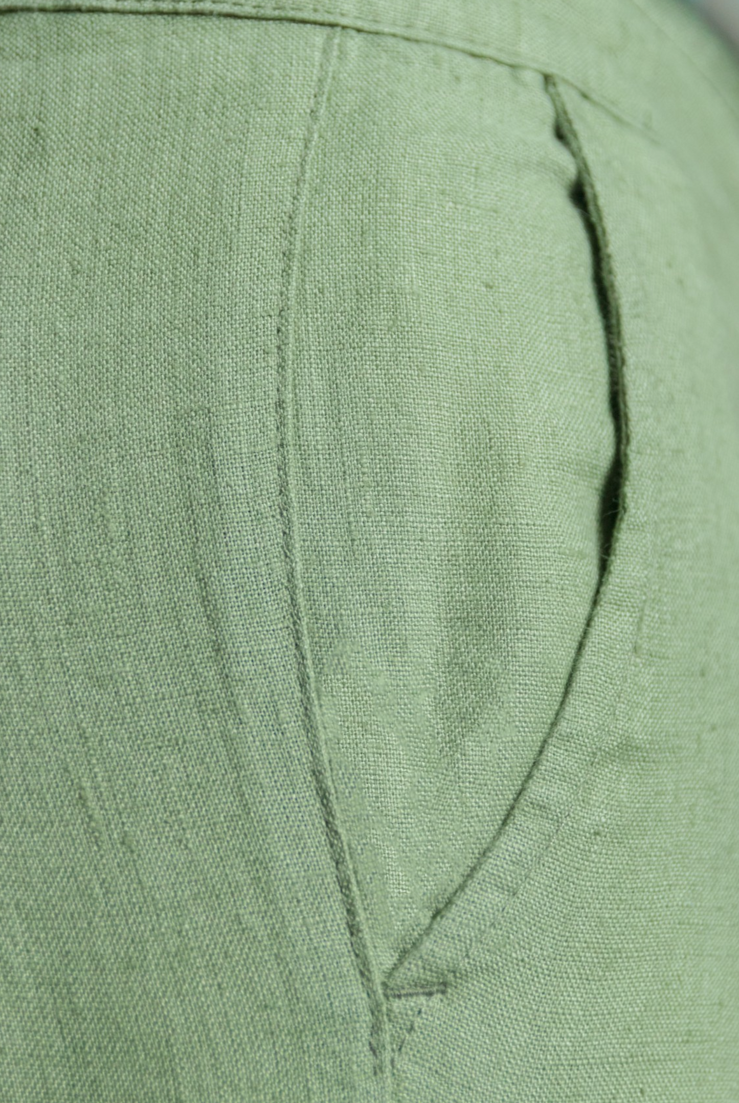'Cruise Linen Pant' - Vert Sauge