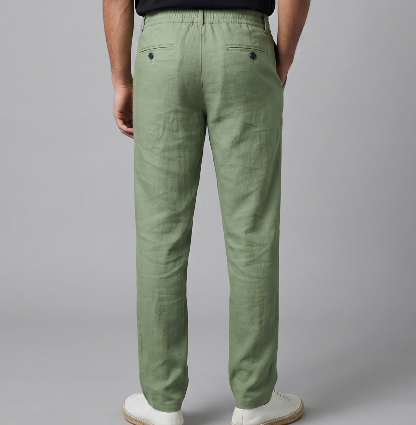 'Cruise Linen Pant' - Vert Sauge