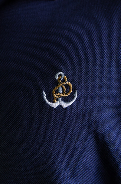 'Anchor Polo Shirt' - Bleu Nuit / Vert Bouteille