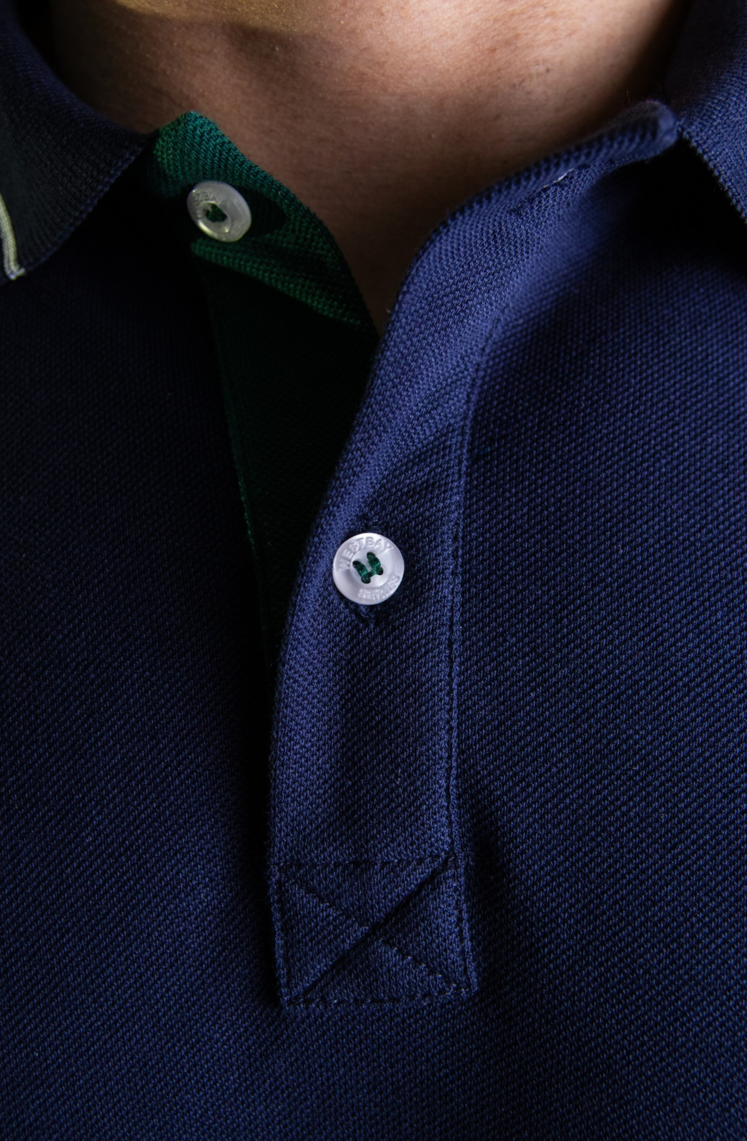 'Anchor Polo Shirt' - Bleu Nuit / Vert Bouteille