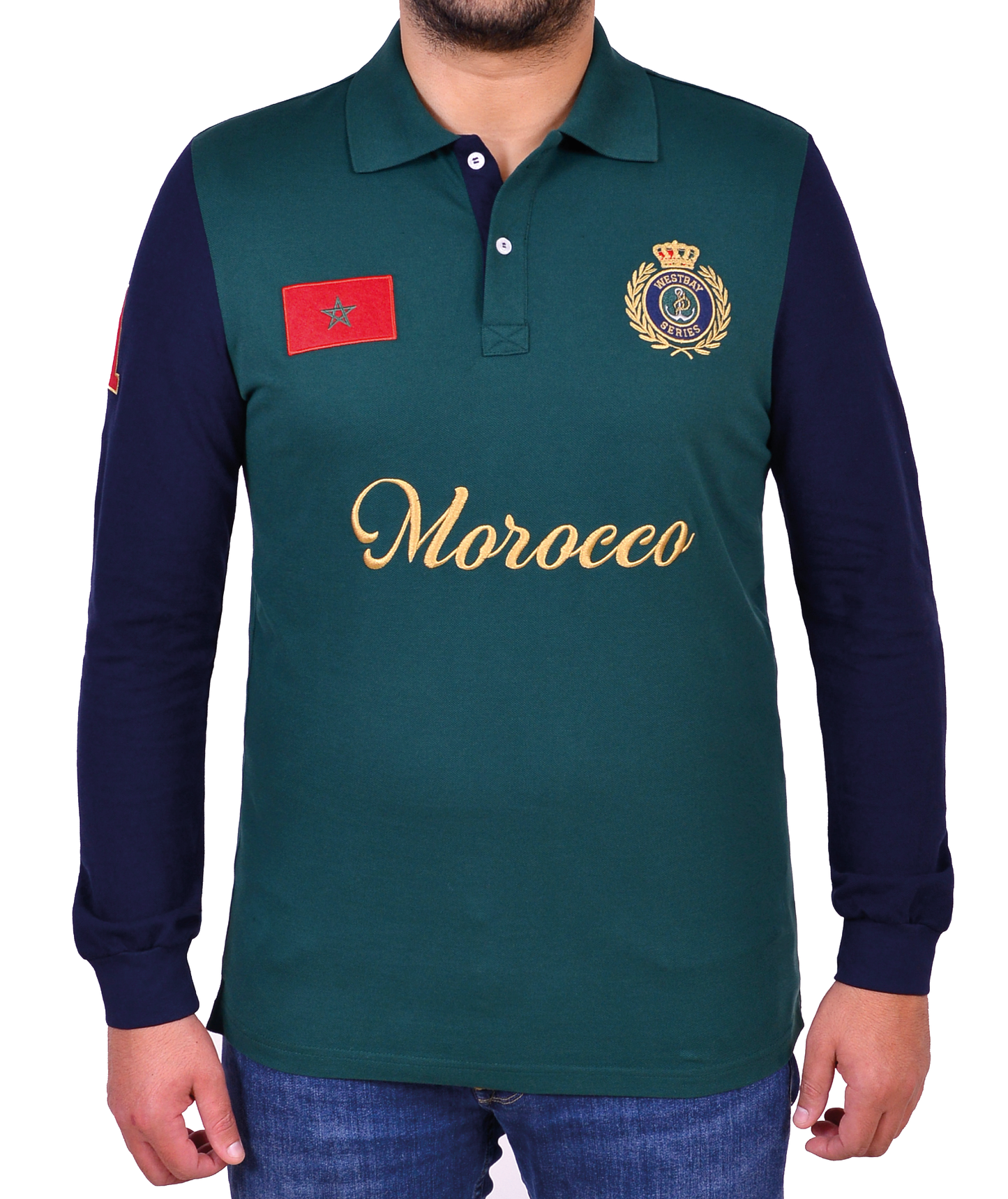 'Morocco Polo Shirt' - Vert Bouteille