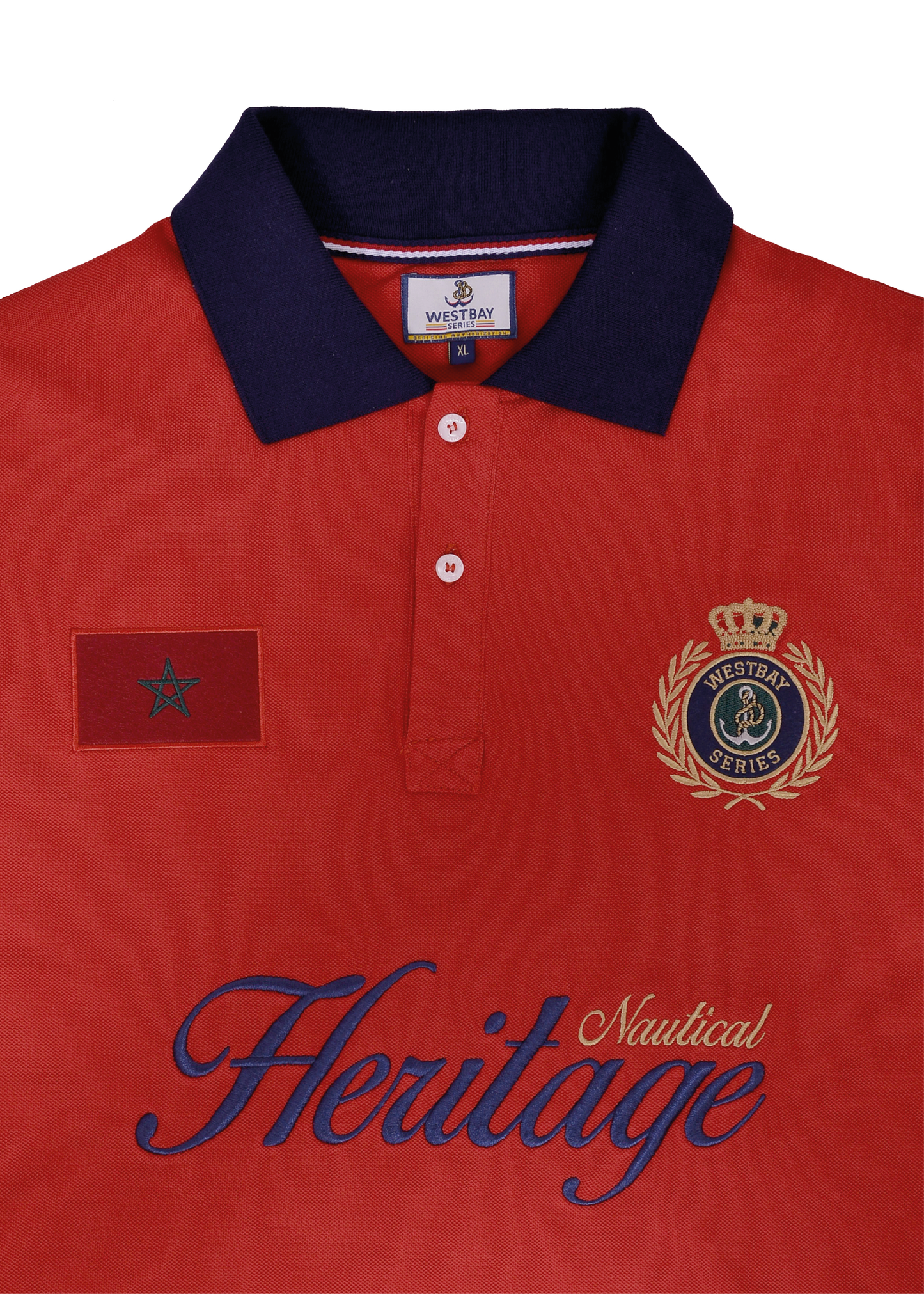 'Nautical Polo Shirt' - Rouge