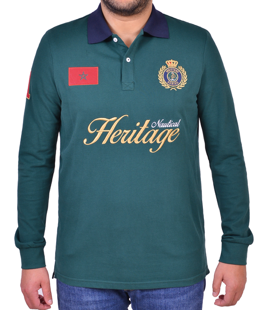 Polo 'Nautical Heritage' - Vert Bouteille