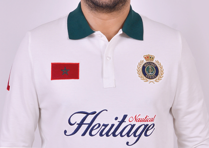 'Nautical Polo Shirt' - Blanc Cassé
